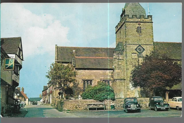 SCARCE OLD POSTCARD - MIDHURST CHURCH - MIDHURST - SUSSEX 1967 Vintage Cars