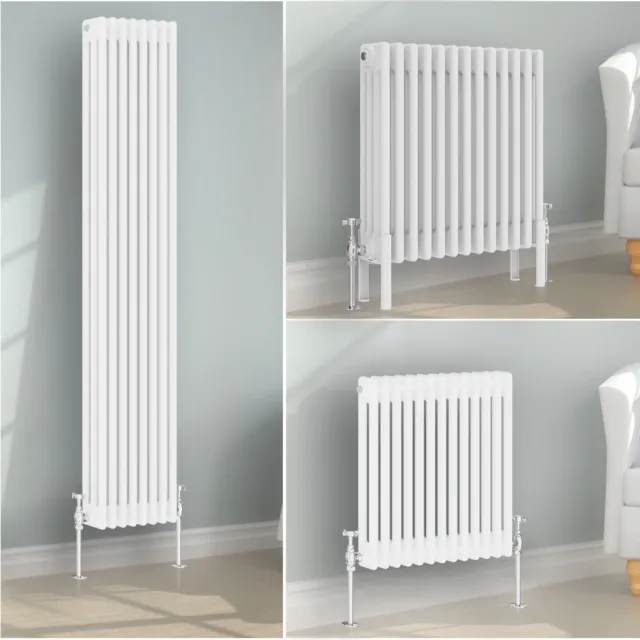 Traditional 2 3 4 Column Radiator Vertical Horizontal Cast Iron Style Rads White