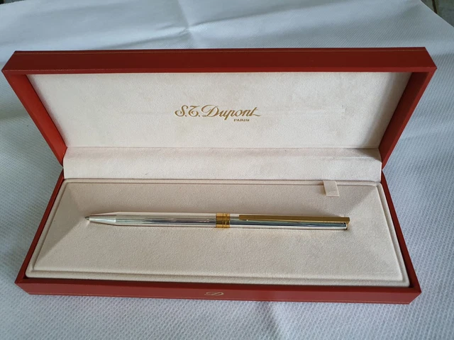 S.T. Dupont STYLO BILLE ゴールド　シルバー S.T. DUPONT BALLPOINT pen, 'Stylo Bille' silver & gold plating