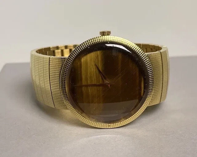 Christian Dior La D De Dior Yellow Gold Tigers Eye Dial Swiss Watch