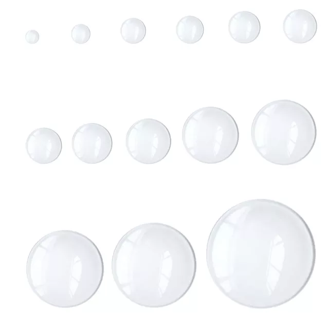 6-50 mm Clear Glass Dome Cabochons Half Round Tiles Flat Back Cameo DIY Crafts