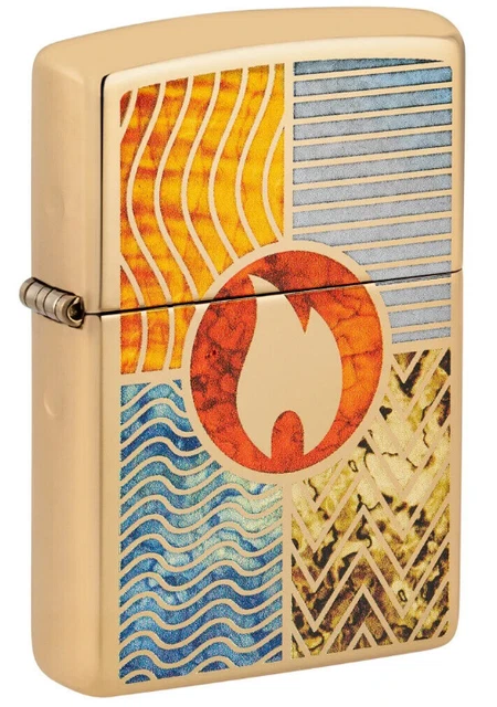 Zippo -Zippo - New - Elements Of The  Earth  - High Polish Brass  - 48729 - Bnib
