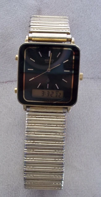 Montre Vintage Seiko Pulsar Ana-Digi - Double Affichage, Alarme, Or, Années 70, Rare