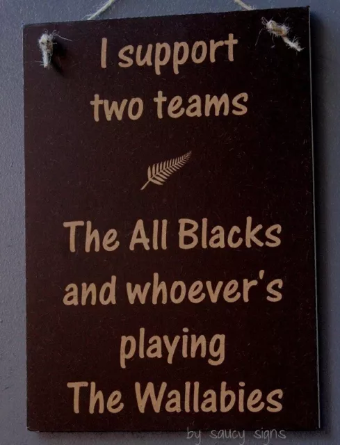 Rugby Sign Kiwi New Zealand All Blacks Fern versus Wallabies Football Bar Sign