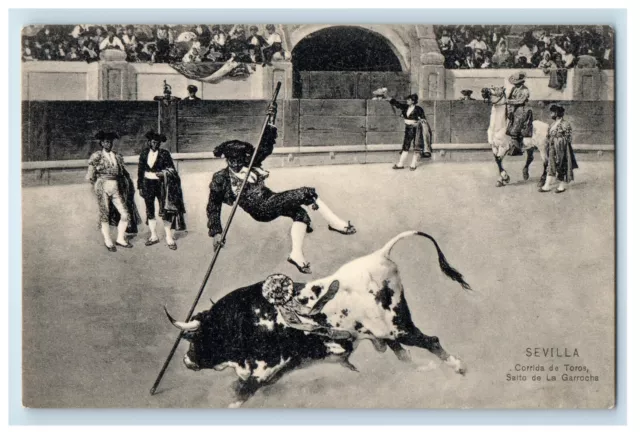 Bullfighting Matador Sevilla Corrida De Toros Salto De La Garrocha Postcard