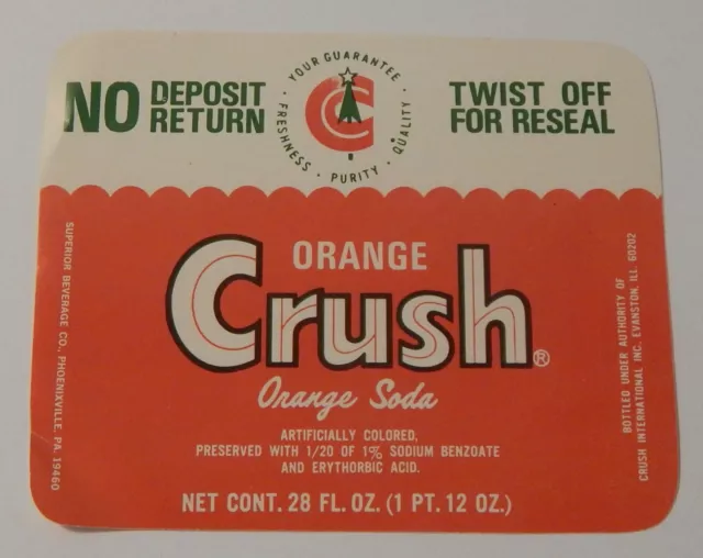 Orange Crush Soda Label vintage