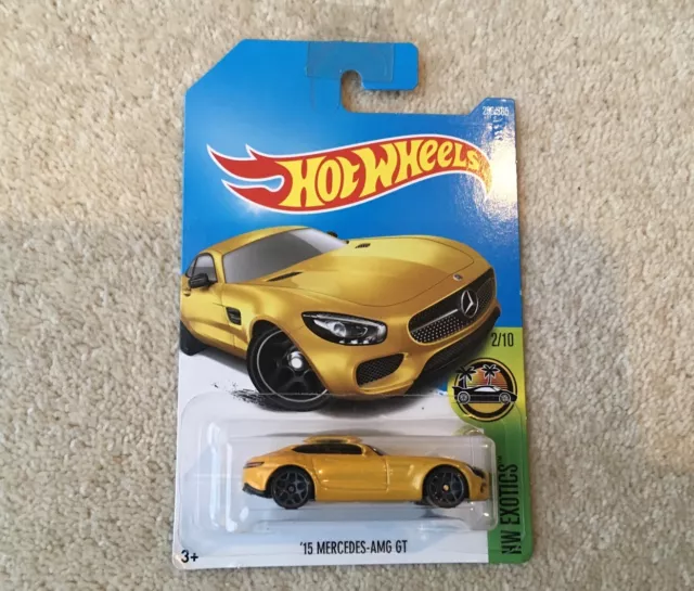 Hot Wheels EXOTICS.  '15 MERCEDES-AMG GT. Yellow First Edition. MINT in pack