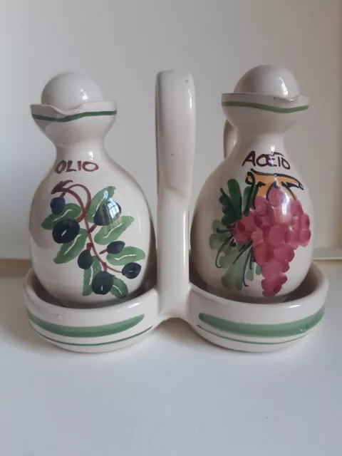 Porta Sale e Pepe con Ampolle Coordinate in Ceramica di Vietri 100