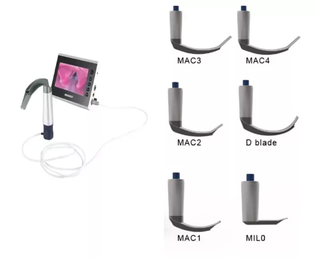 Réutilisable Vidéo Laryngoscope Set Lame Poignée Mac Miller Anesthésie