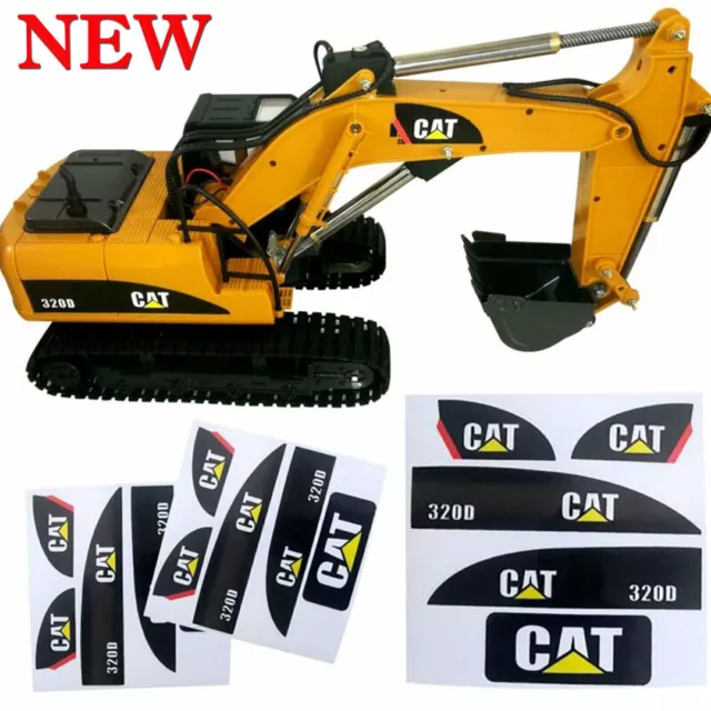 New 1/14 CAT 320D Sticker Set for Huina 550 15 Channel RC Excavator Amewi Decals