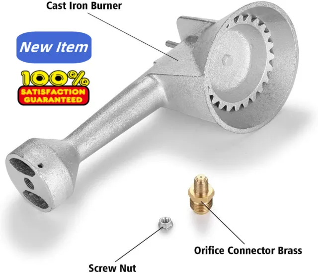 BBQ High Pressure Propane Cast-Iron Round Burner Head with Orifice Brass Fitting