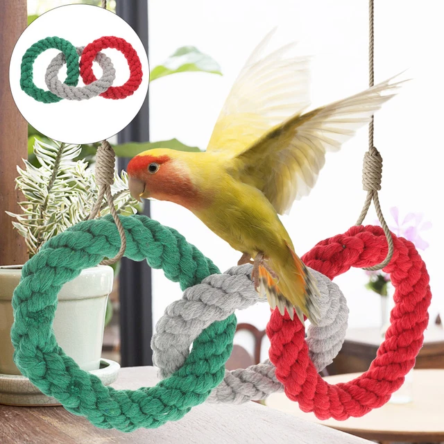 Bird Swing Hanging Vogelständer Verbindungsring Kaut Spielzeug Papagei Ständer