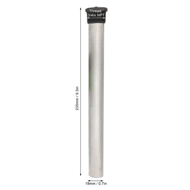 2 Pcs 9.25in Water Heater Anode Rods 3/4in NPT Thread Magnesium Replacement For
