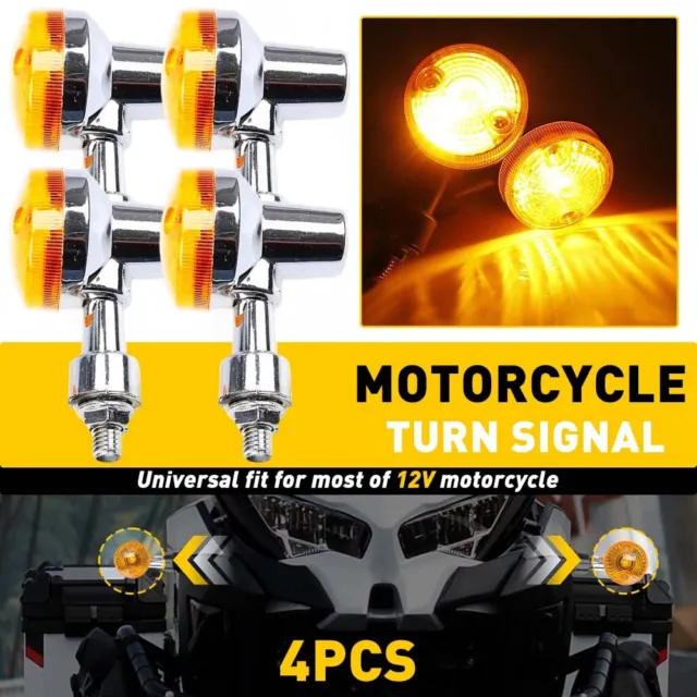 4X Amber Motorcycle Turn Signal Indicator Light Blinker for Yamaha Suzuki Honda