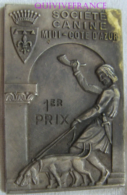 Médaille C.A.C. 1er Prix Société Canine Midi-Côte D'Azur - Argent Plaqué
