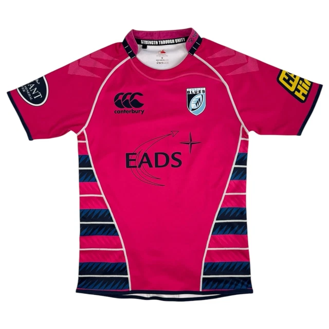 2009 CARDIFF BLUES Rosa Rugby Jersey Canterbury EADS Camisa