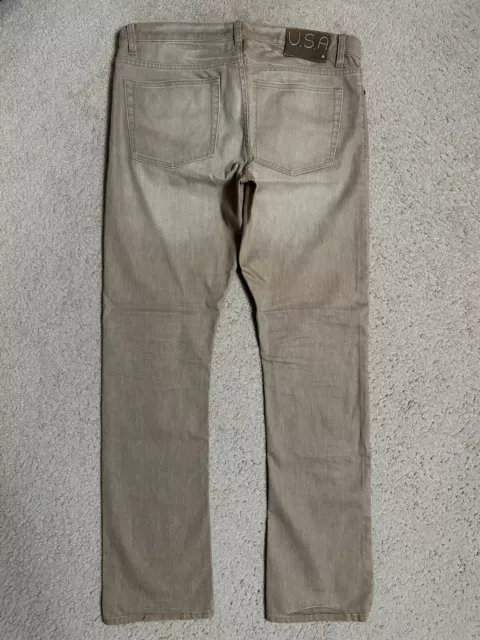 John Varvatos USA Mens Beige Lightweight Denim Straight Jeans Size 36RG 36x34