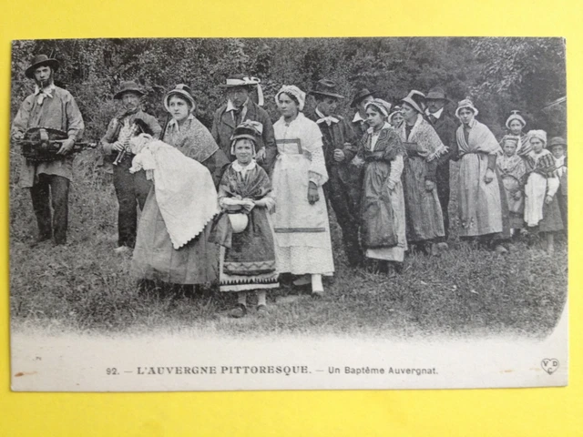 Carte Postale Ancienne L'Auvergne Pittoresque - Joueur De Vielle Et Jeune Fille (731709)