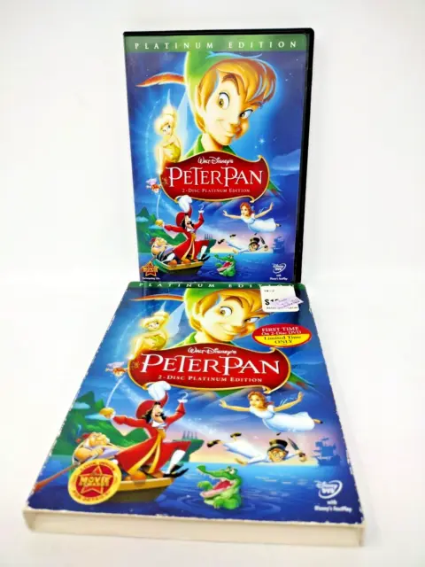 Walt Disney Peter Pan DVD 2 Disc Set Platinum Edition With Slipcover Fastplay D3