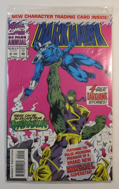 DARKHAWK ANNUAL # 2 VF/NM 9.0 MARVEL 1993 1st APP DREAMKILLER POLYBAG WITH CARD