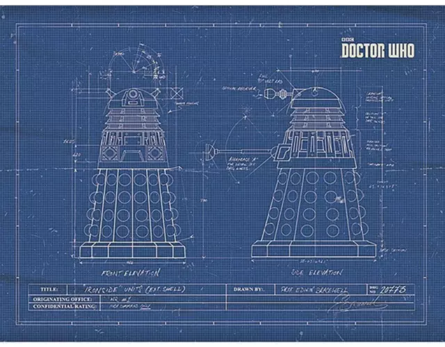 DR/DOCTOR WHO - BLUEPRINT DALEK - POSTER CON SUPPORTO CARTA - 30 cm x 40 cm