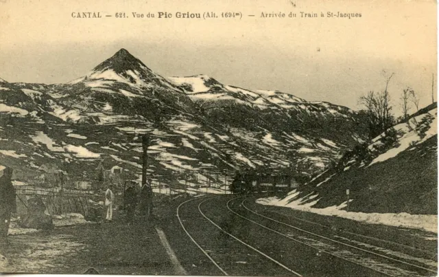 Carte Postale Cantal Vue Du Pic Griou Arrivee D'un Train