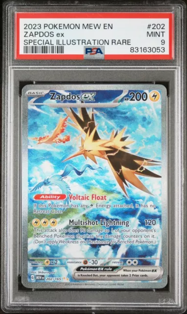 2023 Pokemon Scarlet & Violet 151 Mew-En Zapdos Ex SIR SAR 202 PSA 9 Mint