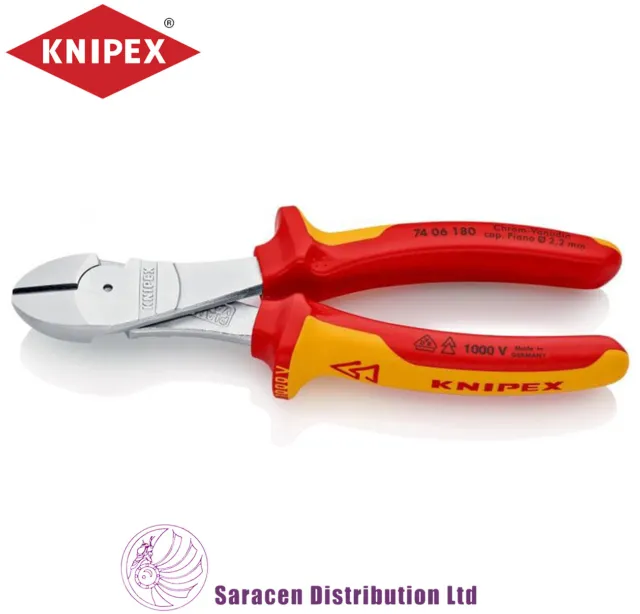 KNIPEX 1000V ISOLIERTE VDE HOCHHEBELDIAGONALSCHNEIDER, 180 mm - 74 06 180 SB