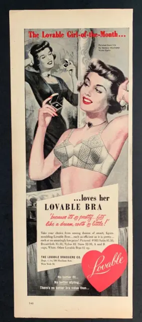 Bali Bra Brassiere Strapless Longline Corset Lingerie 1952 Magazine Print  Ad