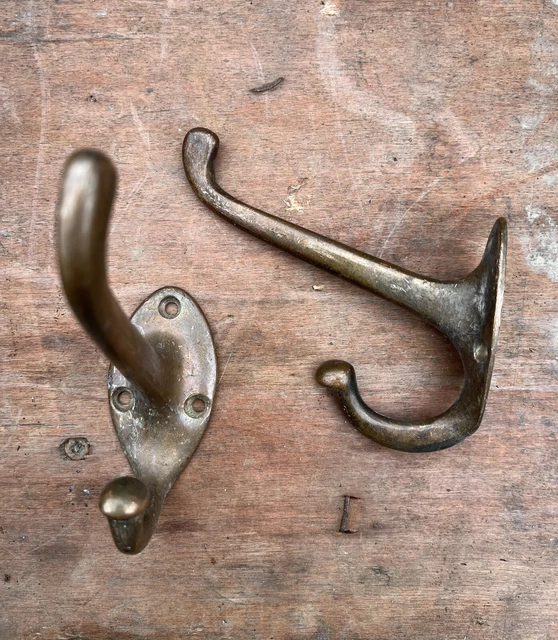 Vintage Brass Original Coat Hooks