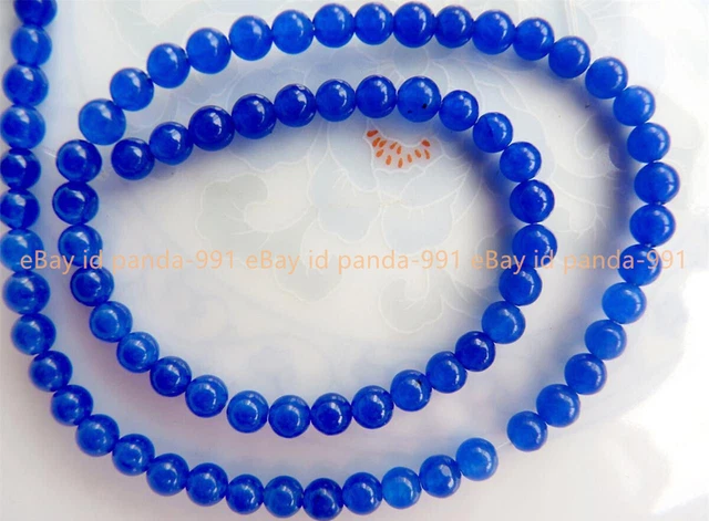Perles De Pierres Précieuses Rondes En Saphir Naturel De 8mm 15 "