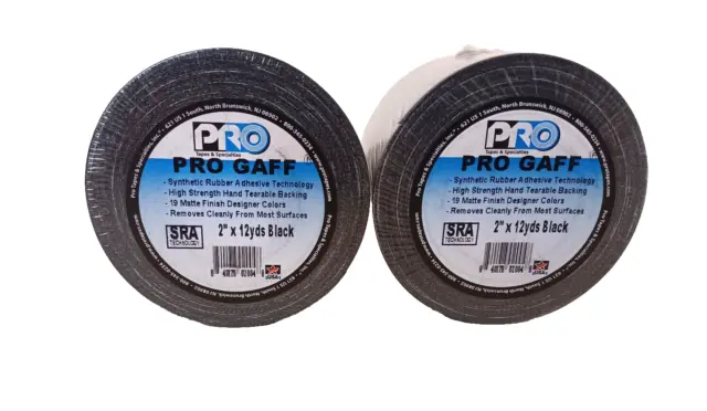 ProTapes Pro Gaffer Tape (2 x 12 yd, Black)