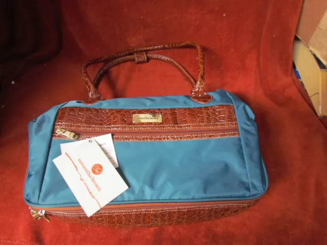 Samantha Brown Croco Embossed Travel Bag ( Seagrass Green) Rare