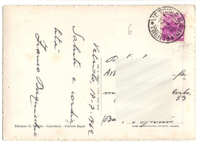 Levico - Saluti Stelle Alpine Vedute Vetriolo - FG VG 1962 2