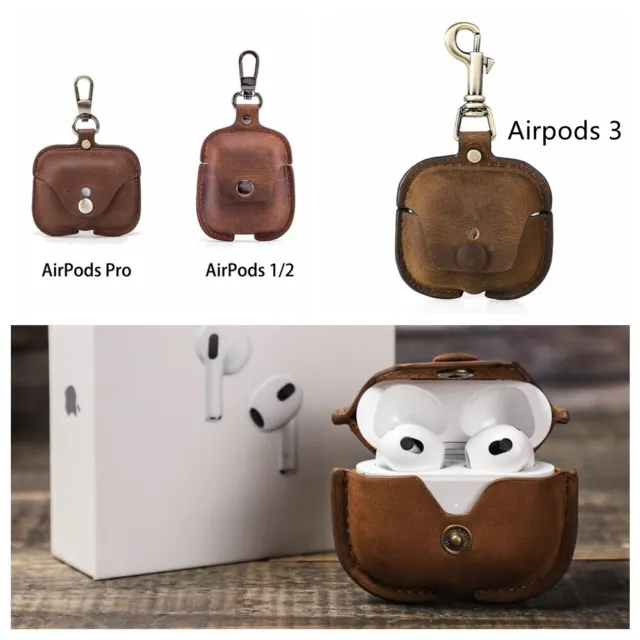 Genuine leather Charging Shockproof Cover For Apple Airpods 3 (2021) 1 2Pro Case