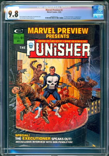 Marvel Preview #2 - Cgc 9.8 - Ow/Wp Nm/Mt - 1St Dominic Fortune Origin Punisher