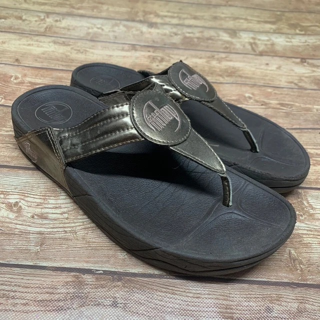 Fit Flop Womens Size 8 Flip Flop Thong Sandals Leather EU 39 Brown