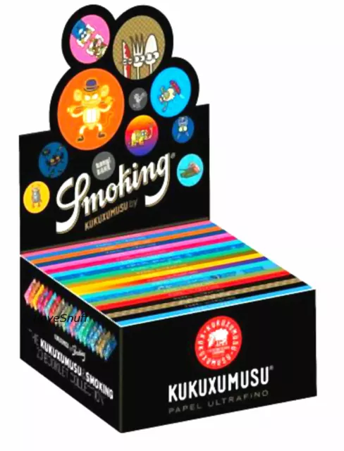 1 Box Smoking KUKUXUMUSU Slim King Size Papers - 50 Heftchen x 33 Blättchen Long