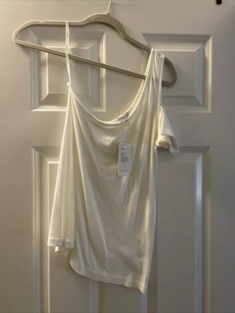 Splendid White Stretch One Shoulder Tank Top NWT XL $68