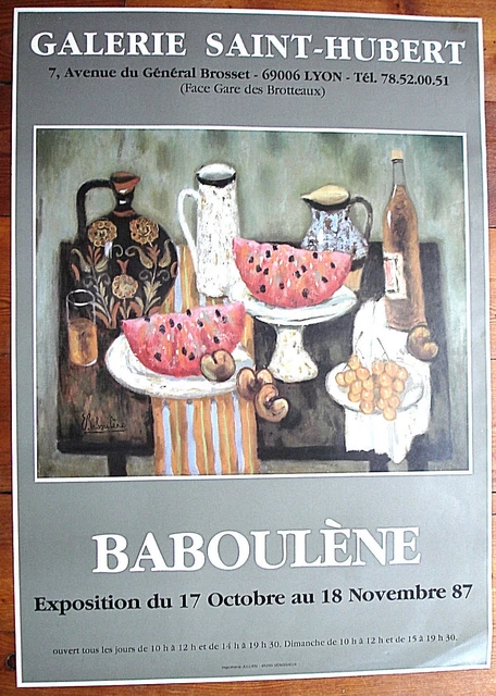 Affiche Exposition BABOULENE - Galerie Mazarin Toulon 1991 - 62x43 Cm