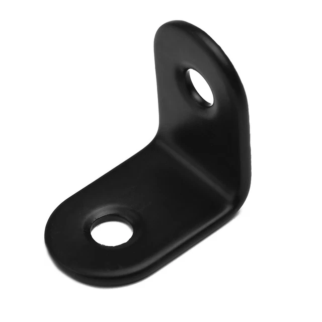 10 Pcs 90 Degree Right Angle Brackets Black Heavy Duty Metal Corner Braces UK 3