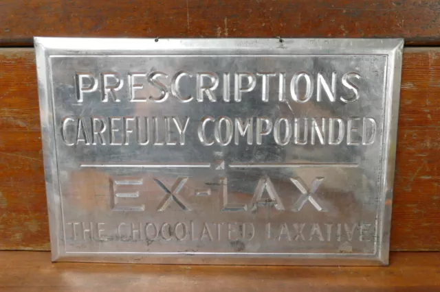 Vintage 1930's Ex-Lax Chocolate Laxative TOC Tin Over Cardboard Advertising Sign