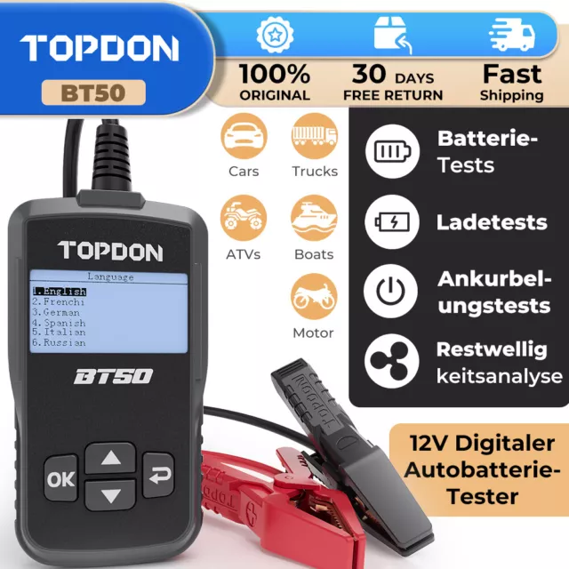 TOPDON BT100 TESTEUR de batterie pour voitureTest de batterie pour voiture  12V EUR 39,99 - PicClick FR