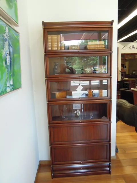 Book/Collector's Cabinet Showcase Lawyers Bookcase GLOBE WERNICKE Mahogany New