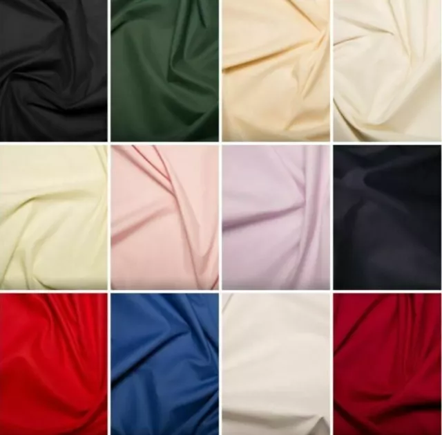 240cm Wide Plain Coloured Polycotton Fabric Sheeting Bed Extra Wide