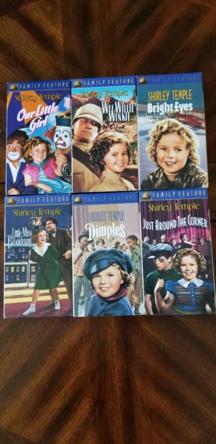 Shirley Temple 6 VHS Our Little Girl, Dimples, Bright Eyes, Wee Willie Winkie ++