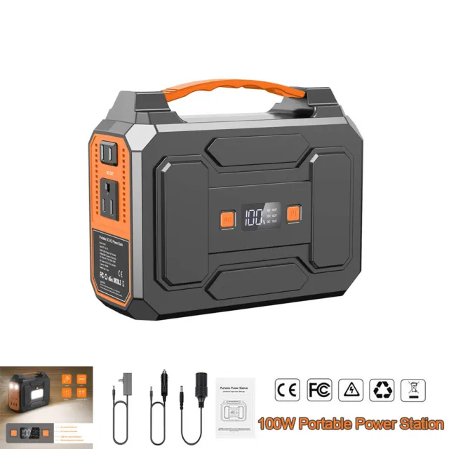Portable Power Station 146Wh 100W AC USB Battery Charger Camping Solar Generator