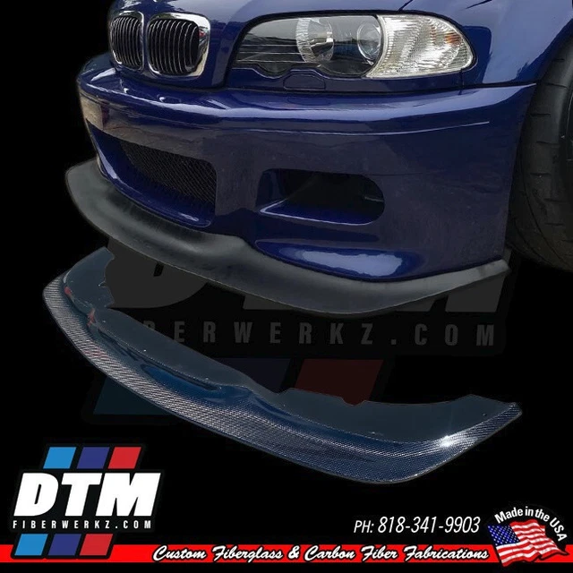 BMW E46 M3 0006 GT4 Style Front Bumper Lip Carbon Fiber 2x2 MADE IN