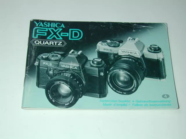 FX-D quartz YASHICA notice français anglais allemand espagnol photo photographie