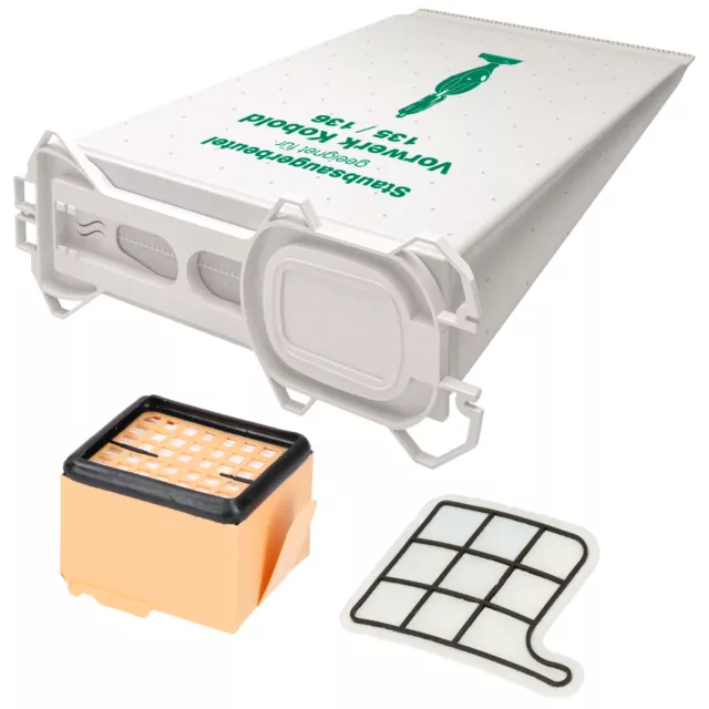 Filter-Set + 6 Staubsaugerbeutel für Vorwerk Kobold VK135 VK136 FP135 VK 135
